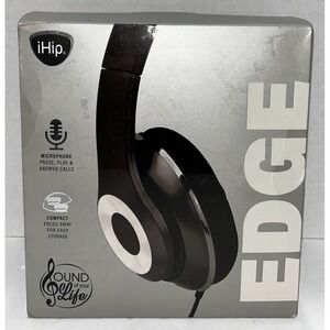 Ihip Deep Bass Noise Isolating Headphones Black Silver Built In Microphone